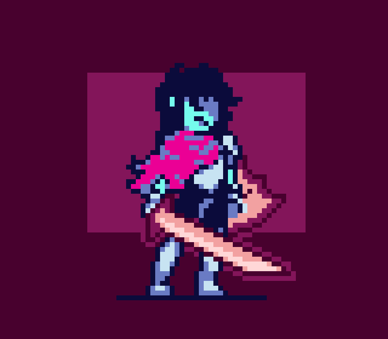 A small loop animation of kris from Deltarune